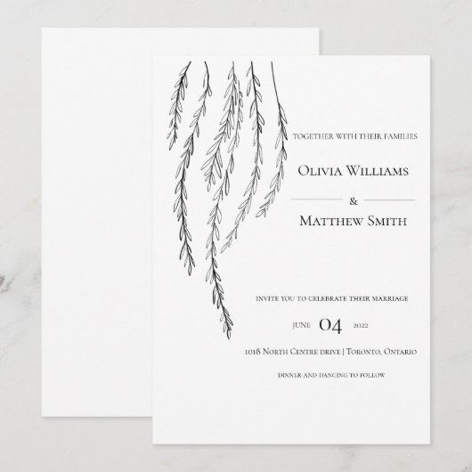  Modern Wedding Uitnodiging (Voorkant / Achterkant)