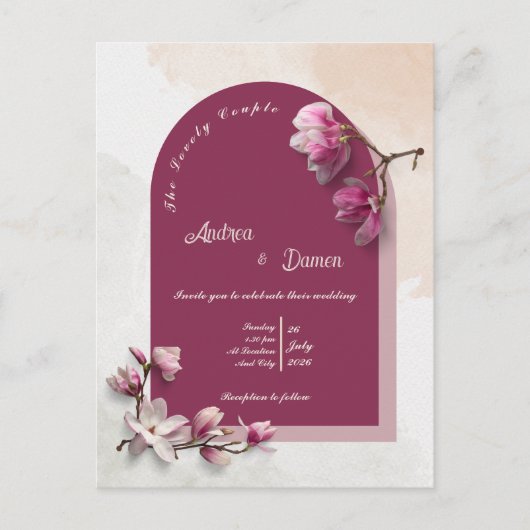 Modern Wedding-uitnodiging Briefkaart (Voorkant)