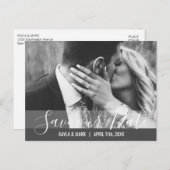 Modern Wedding Verloving SAVE OUR DATE | FOTO Aankondigingskaart (Voorkant / Achterkant)