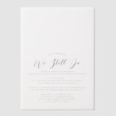 Modern Wedding Vow Vernieuwing Jubileum Party Vellum Uitnodigingen (Voorkant)