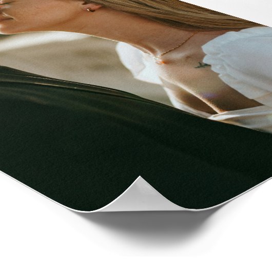 Modern Wedding Vows Minimalistic Script 2-Photo Poster (Hoek)