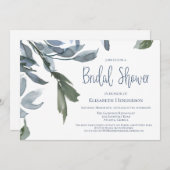 Modern Wedding Vrijgezellenfeest Blue Floral Kaart (Voorkant / Achterkant)