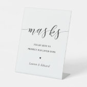 Modern Wedding Vrijgezellenfeest Face Mask Reclamebord Met Voetstuk (Voorkant)