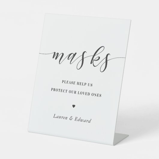 Modern Wedding Vrijgezellenfeest Face Mask Reclamebord Met Voetstuk (Voorkant)