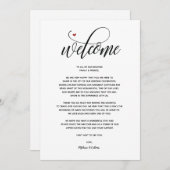 Modern Wedding Welcome and Itinerary Card Programmakaart (Voorkant / Achterkant)