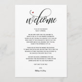 Modern Wedding Welcome and Itinerary Card Programmakaart (Voorkant)