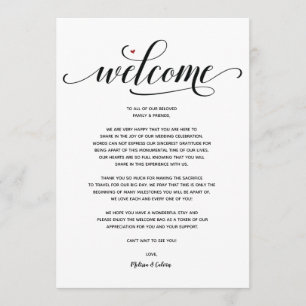 Modern Wedding Welcome and Itinerary Card v1 Programmakaart