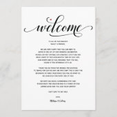 Modern Wedding Welcome and Itinerary Card v1 Programmakaart (Voorkant)