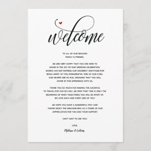 Modern Wedding Welcome and Itinerary Card v1 Programmakaart