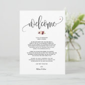 Modern Wedding Welcome and Itinerary Card v23 Kaart (Staand voorkant)