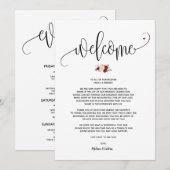 Modern Wedding Welcome and Itinerary Card v23 Kaart (Voorkant / Achterkant)