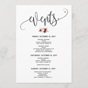 Modern Wedding Welcome and Itinerary Card v23 Kaart