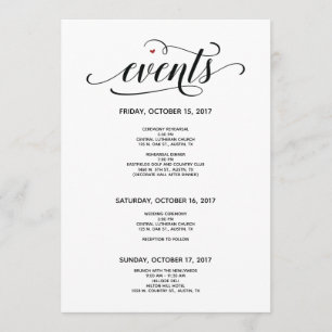 Modern Wedding Welcome and Itinerary Card v2 Programmakaart