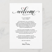 Modern Wedding Welcome and Itinerary Card v2 Programmakaart (Achterkant)