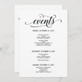 Modern Wedding Welcome and Itinerary Card v2 Programmakaart (Voorkant / Achterkant)