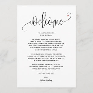 Modern Wedding Welcome and Itinerary Card v2 Programmakaart