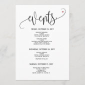 Modern Wedding Welcome and Itinerary Card v2 Programmakaart (Achterkant)