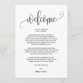 Modern Wedding Welcome and Itinerary Card v2 Programmakaart (Voorkant)