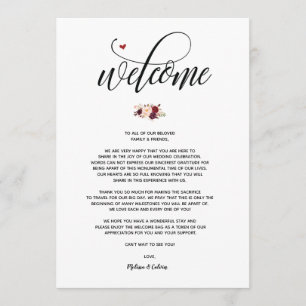 Modern Wedding Welcome and Itinerary Card v3 Programmakaart