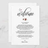Modern Wedding Welcome and Itinerary Card v3 Programmakaart (Voorkant / Achterkant)