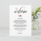 Modern Wedding Welcome and Itinerary Card v3 Programmakaart (Staand voorkant)