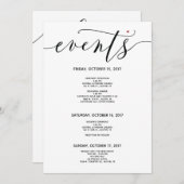 Modern Wedding Welcome and Itinerary Card v3 Programmakaart (Voorkant / Achterkant)