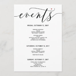 Modern Wedding Welcome and Itinerary Card v3 Programmakaart