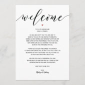 Modern Wedding Welcome and Itinerary Card v3 Programmakaart (Achterkant)