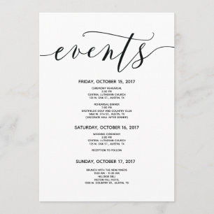 Modern Wedding Welcome and Itinerary Card v4 Kaart