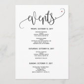 Modern Wedding Welcome and Itinerary Card v4 Programmakaart (Achterkant)