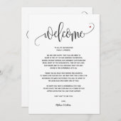 Modern Wedding Welcome and Itinerary Card v4 Programmakaart (Voorkant / Achterkant)