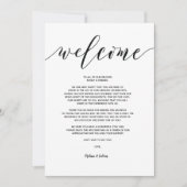 Modern Wedding Welcome and Itinerary Card v5 Kaart (Voorkant)