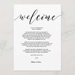 Modern Wedding Welcome and Itinerary Card v5 Kaart