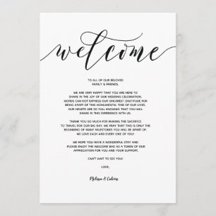 Modern Wedding Welcome and Itinerary Card v6 Kaart