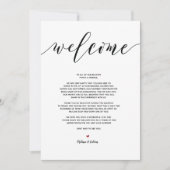 Modern Wedding Welcome and Itinerary Card v8 Kaart (Voorkant)