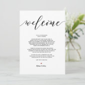 Modern Wedding Welcome and Itinerary Card v8 Kaart (Staand voorkant)