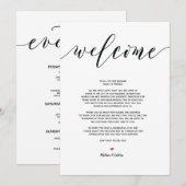 Modern Wedding Welcome and Itinerary Card v8 Kaart (Voorkant / Achterkant)