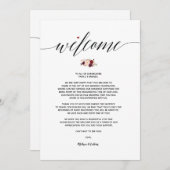 Modern Wedding Welcome Nand Itinerary Card Kaart (Voorkant / Achterkant)