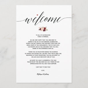 Modern Wedding Welcome Nand Itinerary Card Kaart