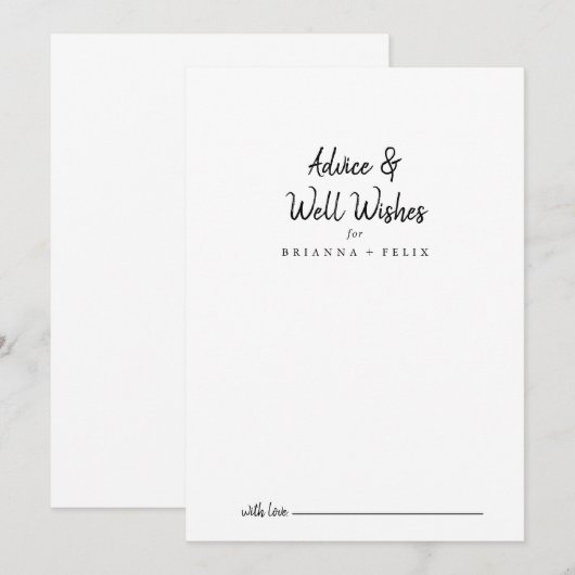 Modern Wedding Well wil Advieskaart (Voorkant / Achterkant)