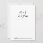 Modern Wedding Well wil Advieskaart<br><div class="desc">Deze moderne bruiloft wenst een adviserende kaart die perfect geschikt is voor een ritje. Het eenvoudige en elegante ontwerp kenmerkt klassieke en fancy manuscripttypografie in zwart-wit. Deze kaarten zijn perfect voor een bruiloft, vrijgezellenfeest, baby shower, graduatiedag en nog veel meer. Pas de kaarten aan met de namen van de bruid...</div>