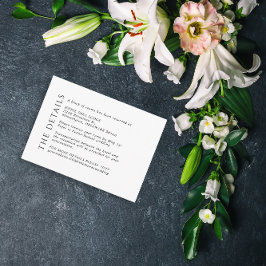 Modern Wedding Zwart Wit Details Behuizing Kaart