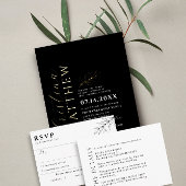 Modern Wedding Zwart Wit Details Behuizing Kaart