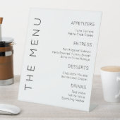 Modern WeddingMenu Sign., Black and White Menu Sig Reclamebord Met Voetstuk (Insitu)