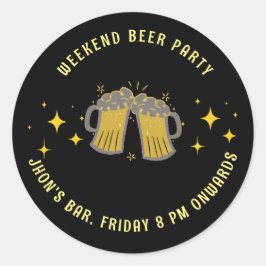 Modern Weekend bierfeest Ronde Sticker