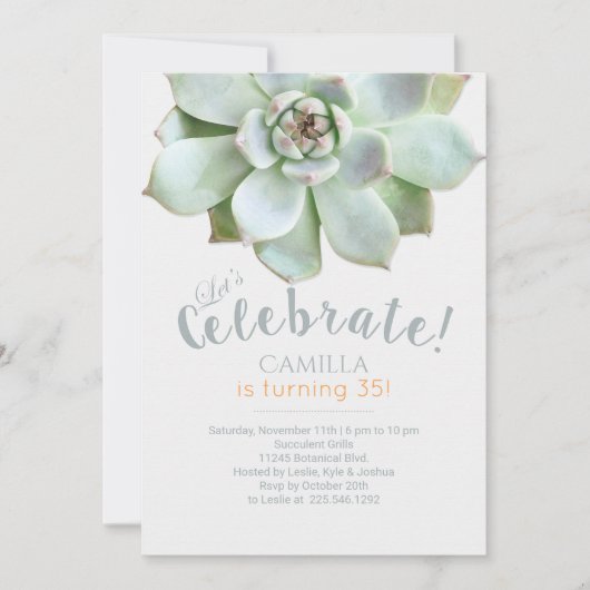 Modern weelderig sappig verjaardagsfeestje kaart (Voorkant)