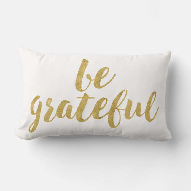 Modern wees dankbaar in gouden Thanksgiving decora Kussen (Voorkant)