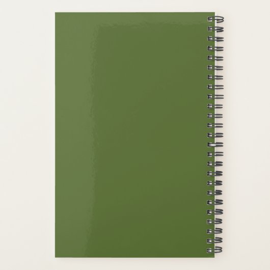 Modern Wekelijks Donker Olijf Groen Monogram Planner (Achterkant)