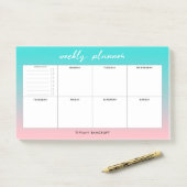 Modern wekelijkse planning om aanbiedingen te doen post-it® notes (Op bureau)