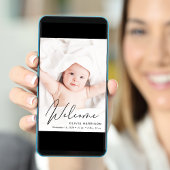 Modern Welcome Photo Collage Birth Aankondiging